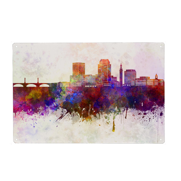 Holzbild "Springfield Ma skyline" artboxONE - Städte - Springfield