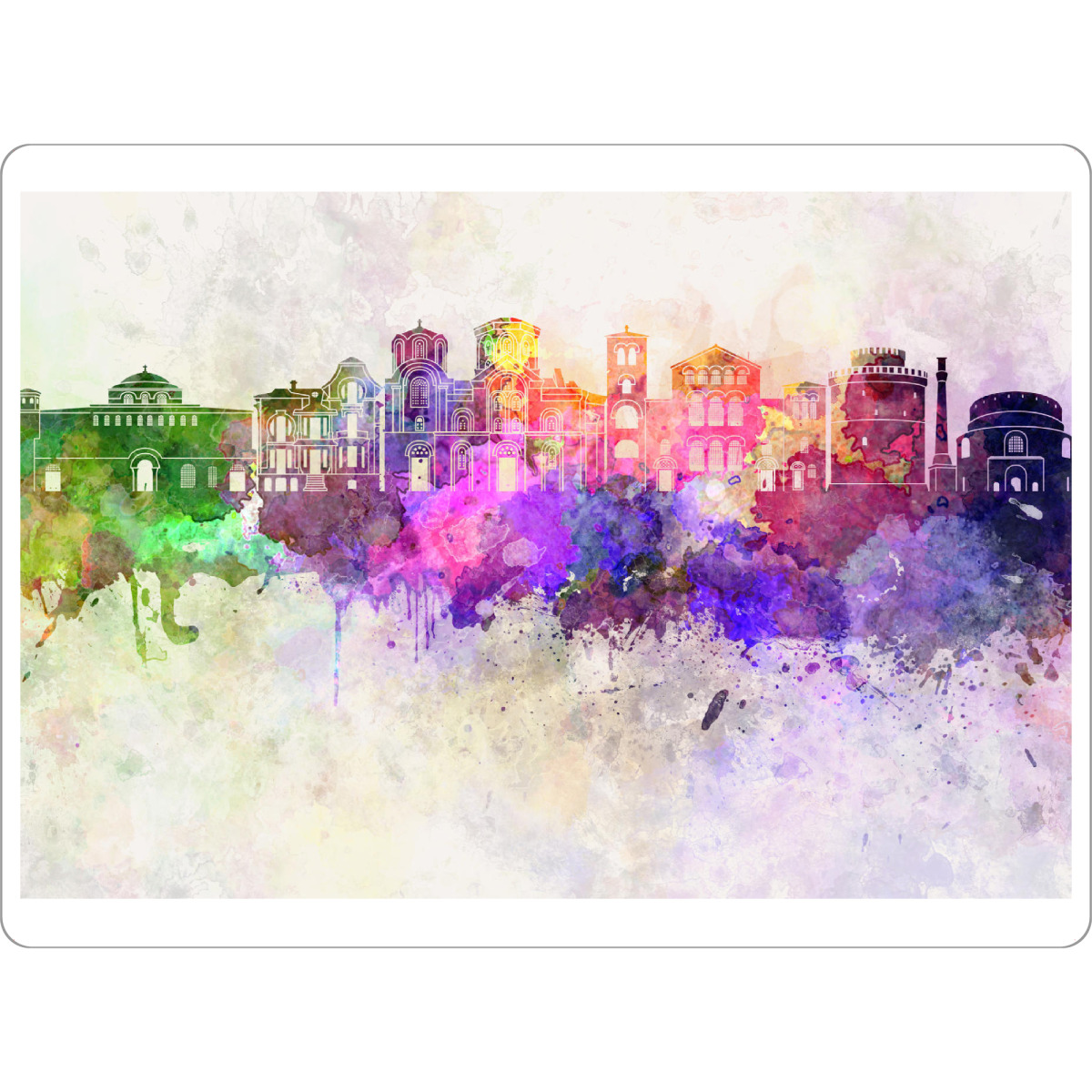 Tischset "Thessaloniki skyline in watercolor" artboxONE - Städte - Thessaloniki - Bild thessaloniki