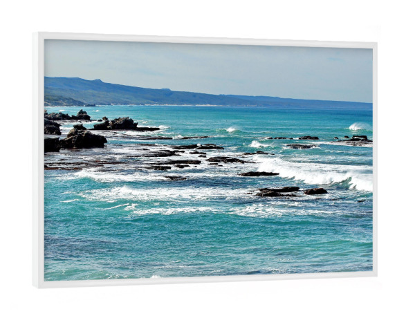Poster mit weißem Rahmen "De Hoop National Park Küste" artboxONE - Reise / Afrika - Südafrika,Küste,Meer