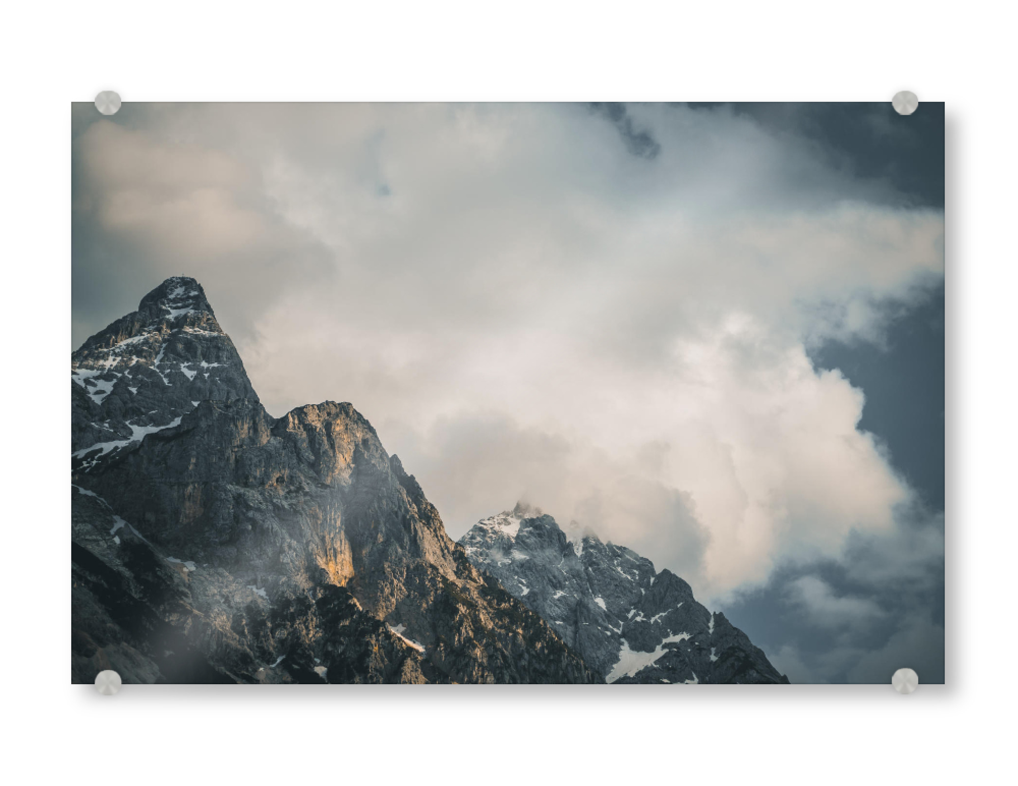Acrylglasbild "Zugspitzarena" artboxONE - Natur - Alpen,Berg,Wolken,Sonneuntergang