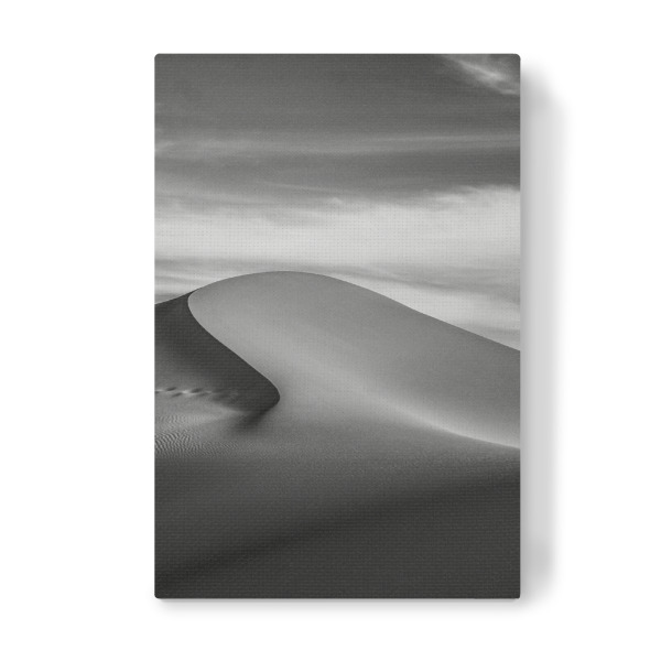 Leinwandbild "Hardest road" artboxONE - Natur,Schwarzweiß - Desert,Sand,Sky,Hills