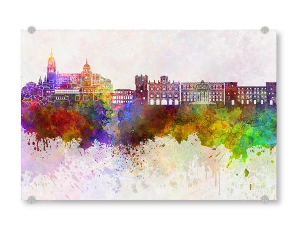 Acrylglasbild "Salamanca skyline in watercolor" artboxONE - Städte - Skyline,Watercolor,Salamanca