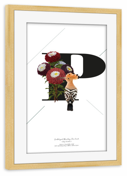 Poster mit Rahmen kiefer "Botanical Alphabet-P" artboxONE - Typografie,Buchstaben,Buchstaben / P