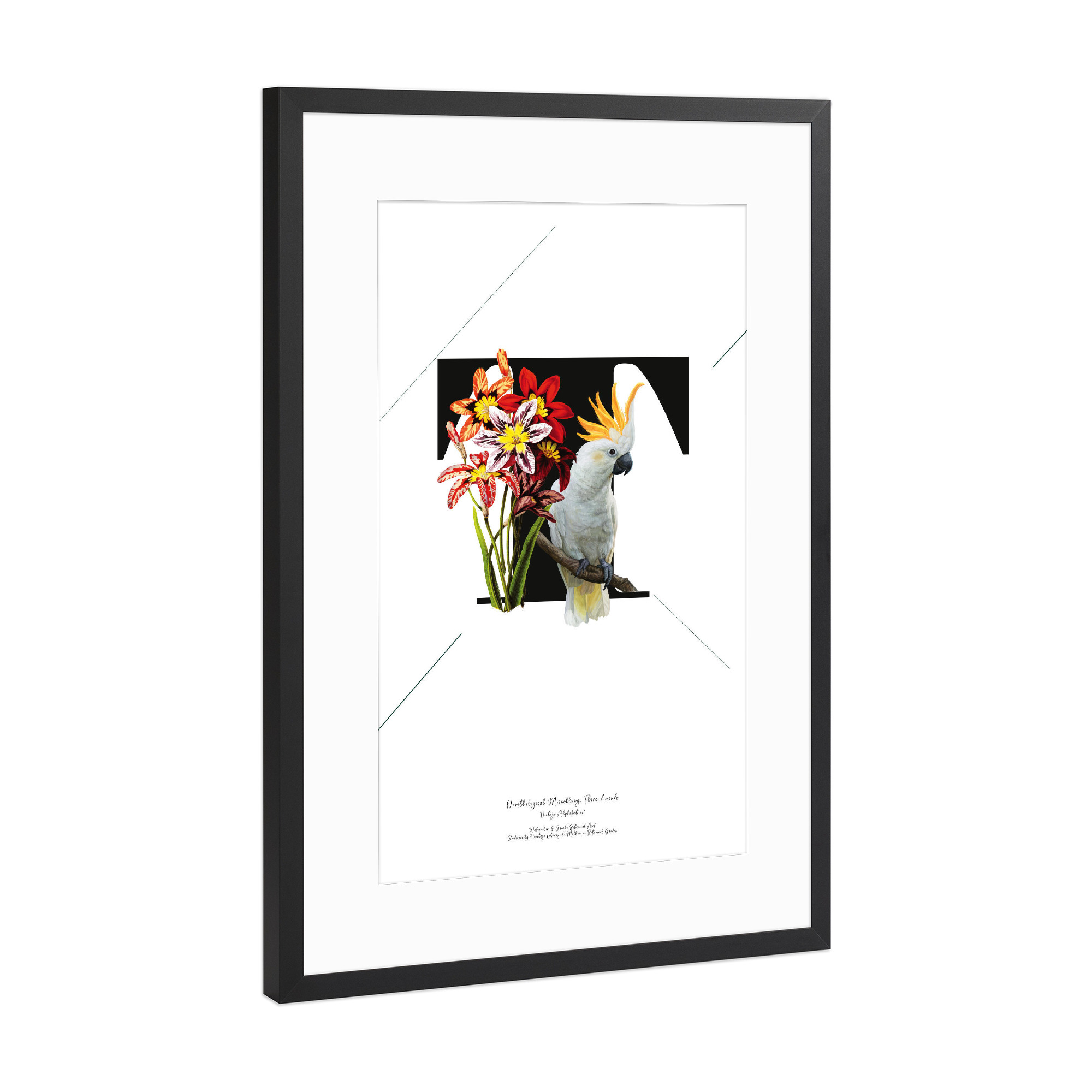 Poster mit Rahmen Schwarz (Metallic) "Botanical Alphabet-T" artboxONE - Typografie,Buchstaben,Buchstaben / T