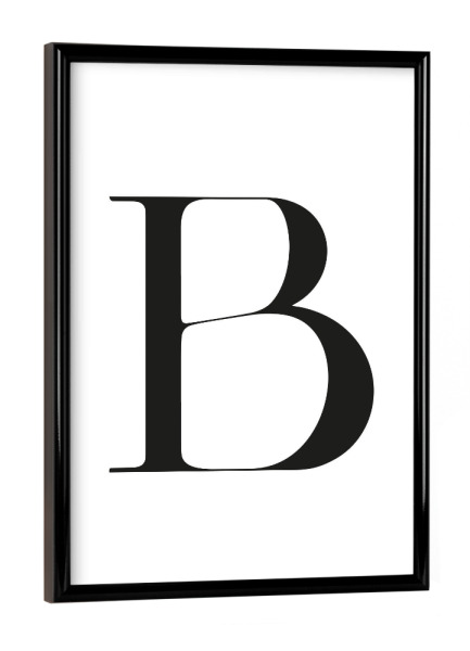 Poster mit schwarzem Rahmen "Buchstabe – B" artboxONE - Schwarzweiß,Buchstaben,Buchstaben / B - Buchstabe,B,Alphabet
