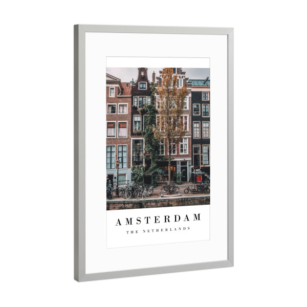 Poster mit Rahmen Silber "Playful Amsterdam" artboxONE - Städte - Europe,Netherlands,Buildings