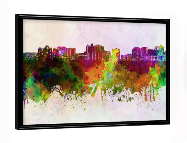 Poster mit schwarzem Rahmen "Sarasota skyline in watercolor" artboxONE - Städte / Weitere - Sarasota,Skyline