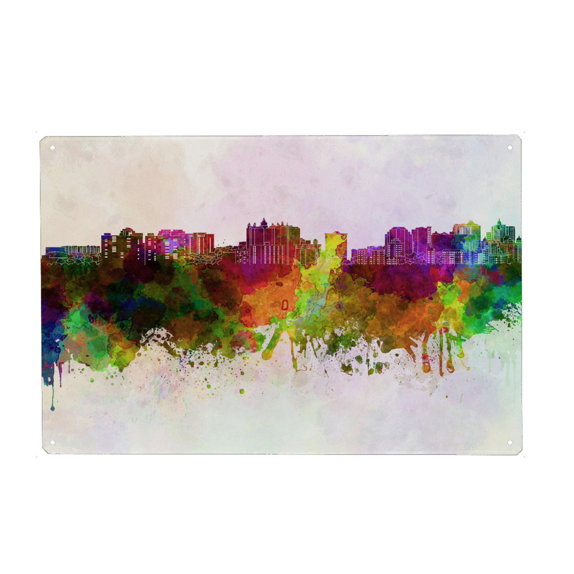 Metall Poster "Sarasota skyline in watercolor" artboxONE - Städte / Weitere - Sarasota,Skyline - Blechschild