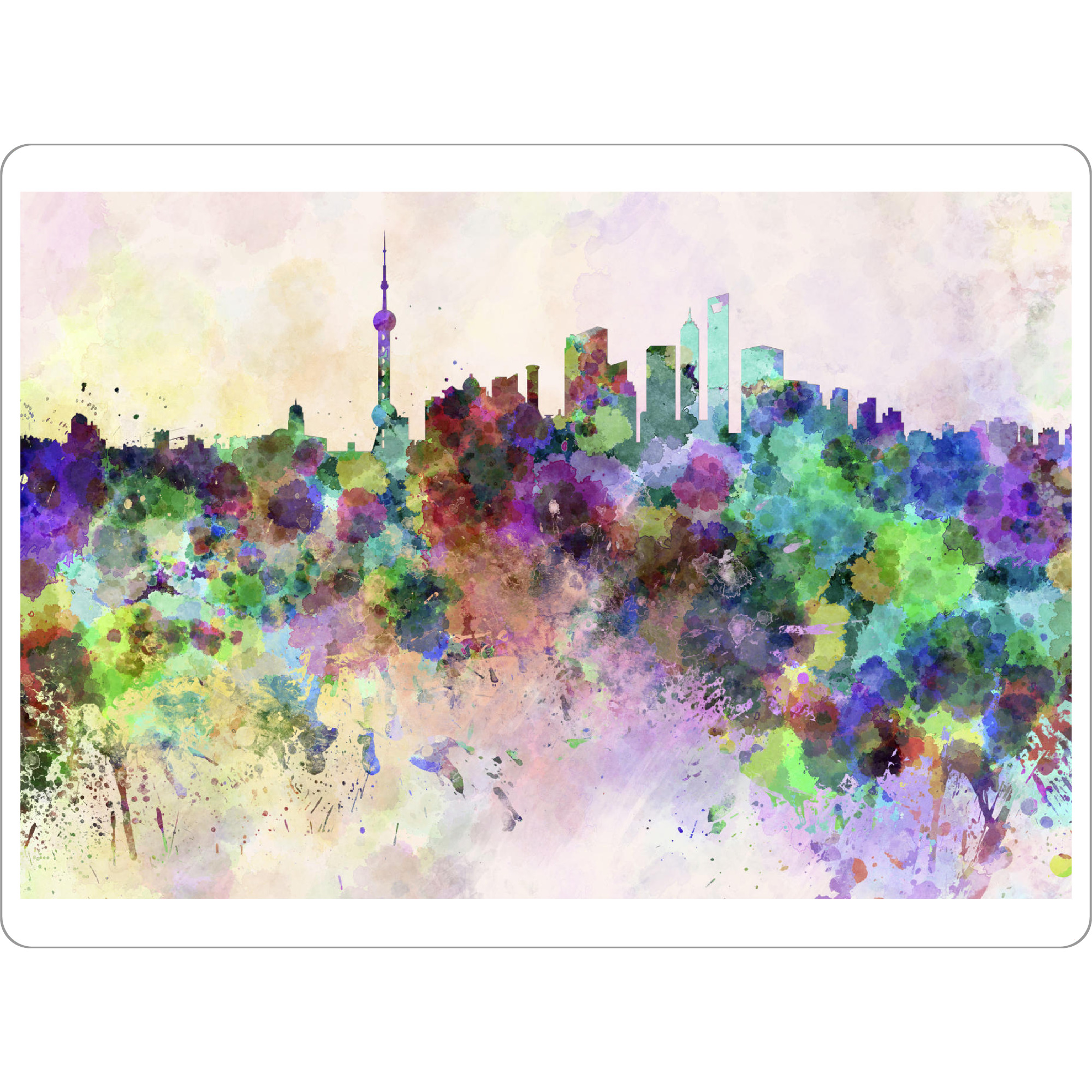 Tischset "Shanghai skyline in watercolor" artboxONE - Städte / Shanghai - Shanghai,China,Skyline - Bild shanghai