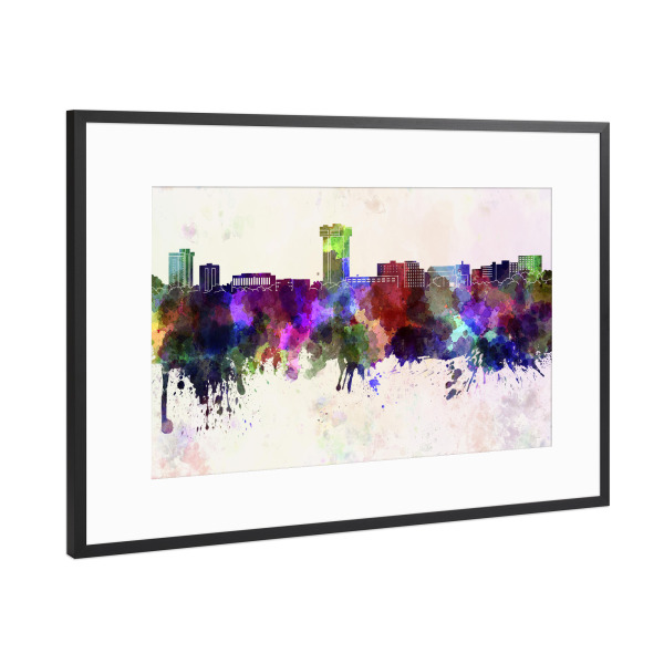 Poster mit Rahmen Schwarz (Metallic) "Springfield MO skyline" artboxONE - Städte / Weitere - Springfield,Skyline