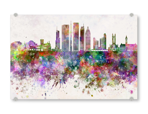 Acrylglasbild "Toronto V2 skyline in watercolor" artboxONE - Städte / Weitere - Toronto,Canada,Skyline