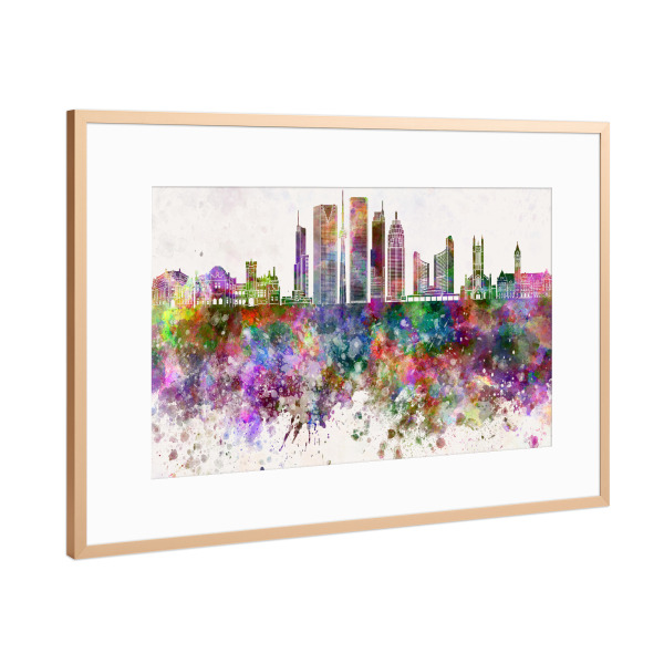 Poster mit Rahmen Kupfer "Toronto V2 skyline in watercolor" artboxONE - Städte / Weitere - Toronto,Canada,Skyline