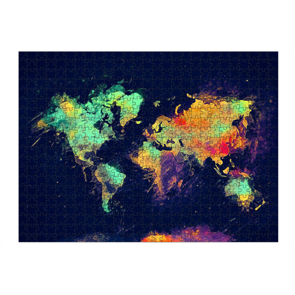 Puzzle Ravensburger "World map oil colors" artboxONE - Kartografie - Weltkarte - Bild weltkarte