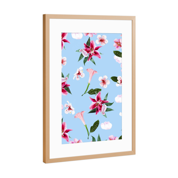 Poster mit Rahmen Kupfer "Oenomel" artboxONE - Floral - Blumen