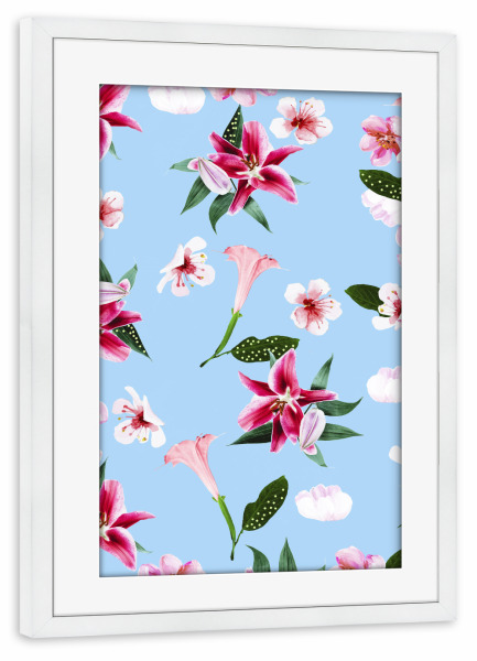 Poster mit Rahmen weiß "Oenomel" artboxONE - Floral - Blumen