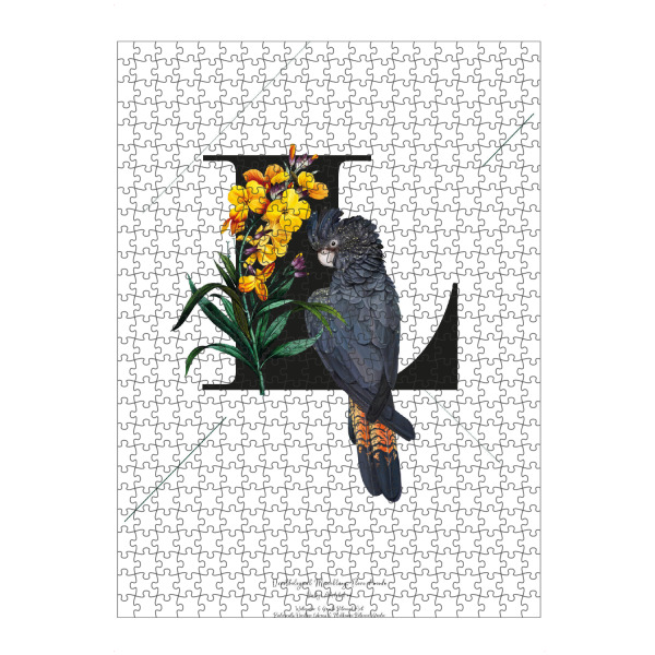 Puzzle Ravensburger "Botanical Alphabet-L" artboxONE - Schwarzweiß,Buchstaben,Buchstaben / L