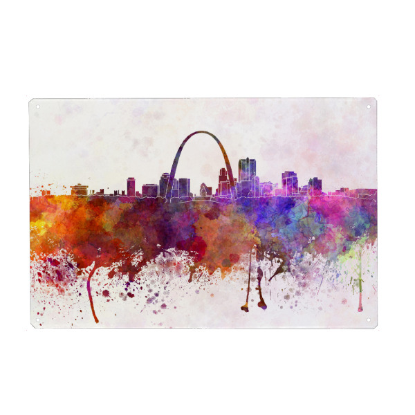 Metall Poster "Saint louis skyline in watercolor" artboxONE - Städte / Weitere - Saint louis,St louis,Skyline - Blechschild