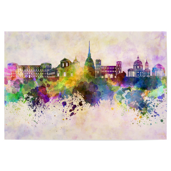 Poster 30x20 cm "Turin skyline in watercolor" artboxONE - Städte - Turin