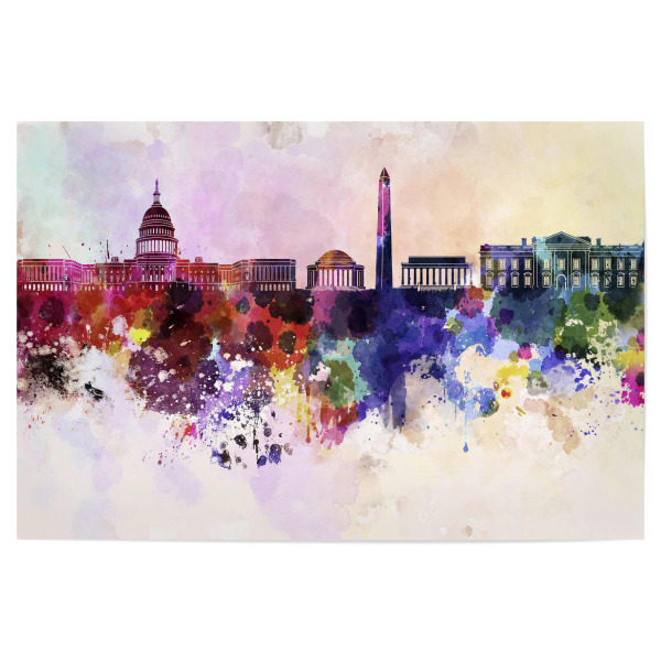 Poster 30x20 cm "Washington skyline in watercolor" artboxONE - Städte / Washington - Washington,D.c,Skyline