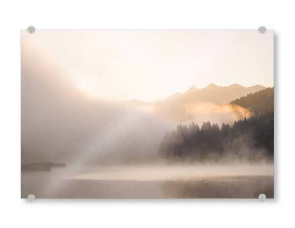 Acrylglasbild "Watte am Geroldsee" artboxONE - Natur - Geroldsee,Alpensee,Nebel,Sonnenaufgang