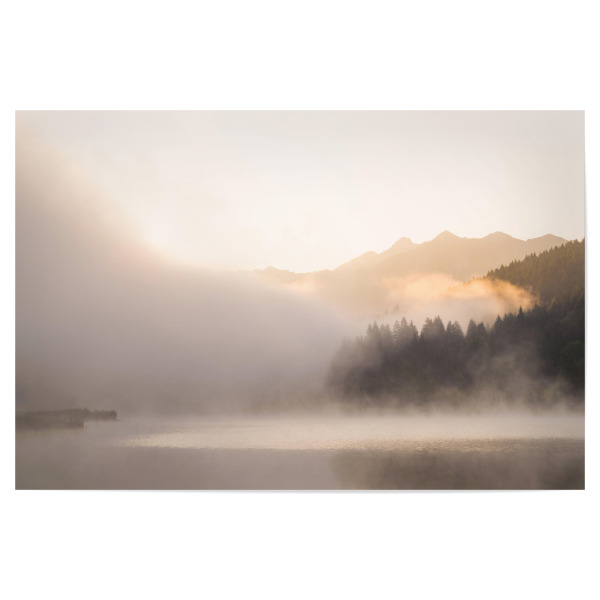 Poster "Watte am Geroldsee" artboxONE - Natur - Geroldsee,Alpensee,Nebel,Sonnenaufgang