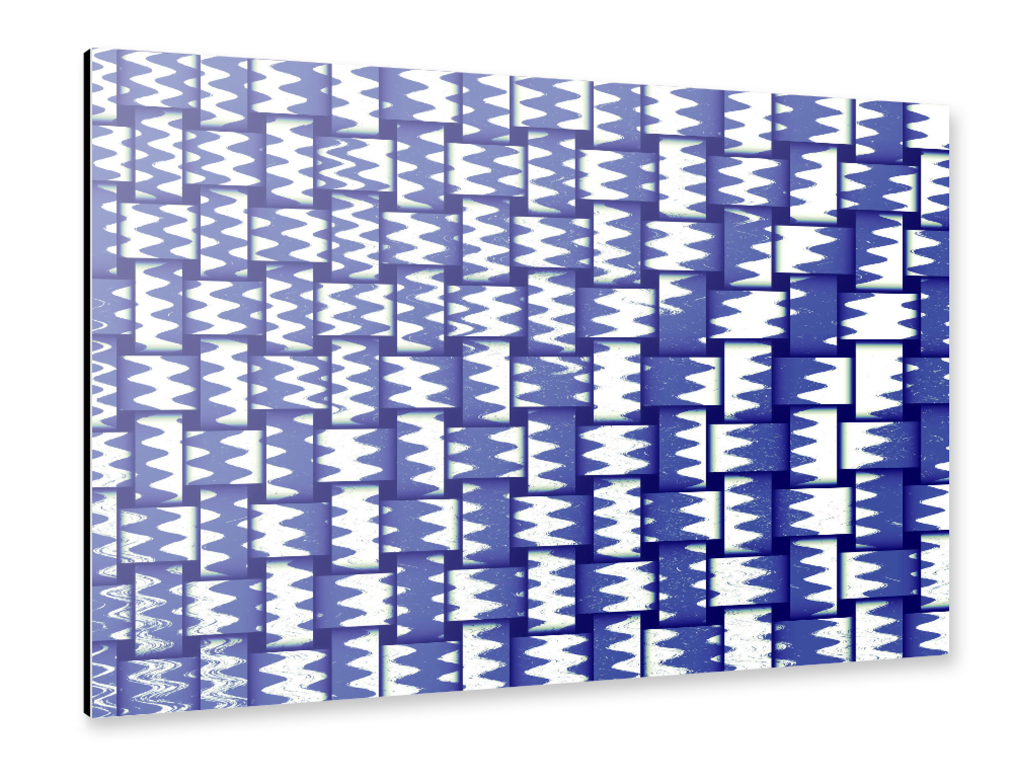 Alu-Dibond "Pattern Weben BlauWeiß" 75x50 cm artboxONE