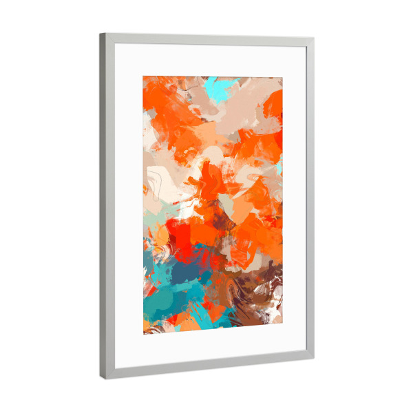 Poster mit Rahmen Silber "Abstrakte Malerei Sommer" artboxONE - Abstrakt - Acryl,Abstrakt,Modern