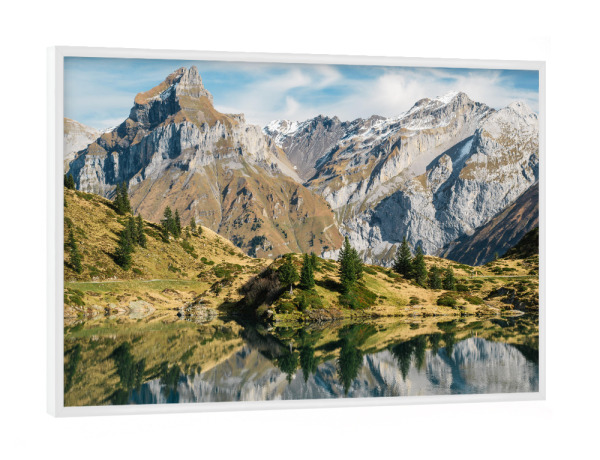 Poster mit weißem Rahmen "Trüebsee mountain lake" artboxONE - Natur - Trüebsee,Berg,Schweiz,Lucern