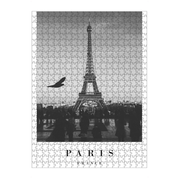Puzzle Ravensburger "Lovely Paris" artboxONE - Schwarzweiß,Städte / Paris - France,Eiffel tower,Sky,Bird - Bild france