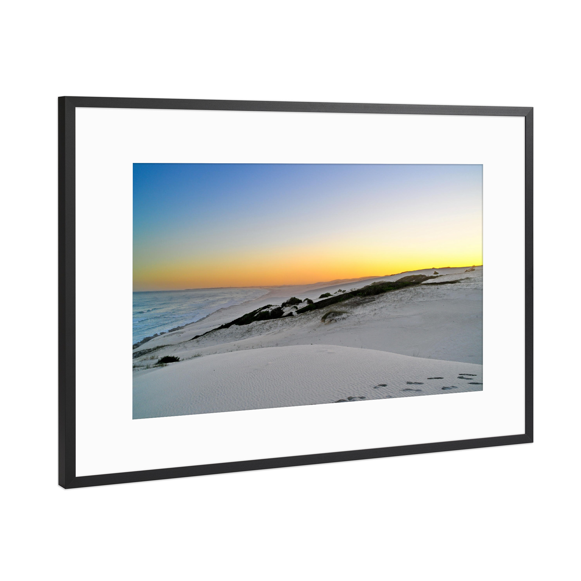 Poster mit Rahmen Schwarz (Metallic) "De Hoop National Park" artboxONE - Reise / Afrika - Südafrika,Meer,Strand