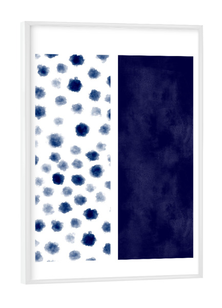 Poster mit weißem Rahmen "Deep Blue Abstraction" artboxONE - Abstrakt - Minimalist,Scandi,Dots