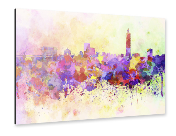 Alu-Dibond "Taipei skyline in watercolor" 30x20 cm artboxONE