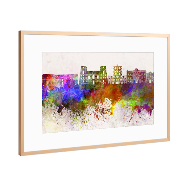 Poster mit Rahmen Kupfer "Taranto skyline in watercolor" artboxONE - Städte,Reise,Abstrakt,Architektur,Städte / Weitere - Skyline,Taranto,Italy