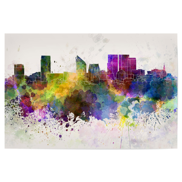 Poster 30x20 cm "The Hague skyline in watercolor" artboxONE - Städte - The hague