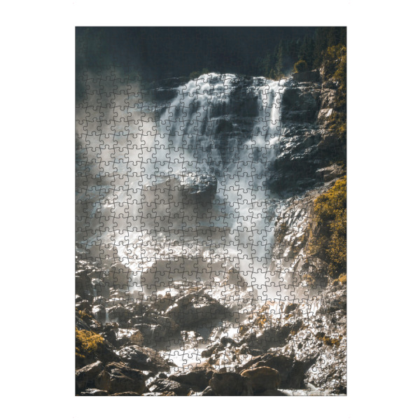 Puzzle Ravensburger "Wasserfall im Sonnenaufgang" artboxONE - Natur - Wasserfall,Alpen,Berge,Sonnenaufgang - Bild wasserfall