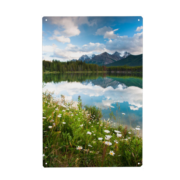 Metall Poster "Herbert Lake" artboxONE - Natur,Reise,Reise / Länder - Herbert lake,Bergsee - Blechschild