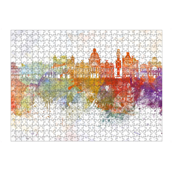 Puzzle Ravensburger "Salvador Bahia skyline watercolor" artboxONE - Reise,Abstrakt,Architektur,Städte / Weitere