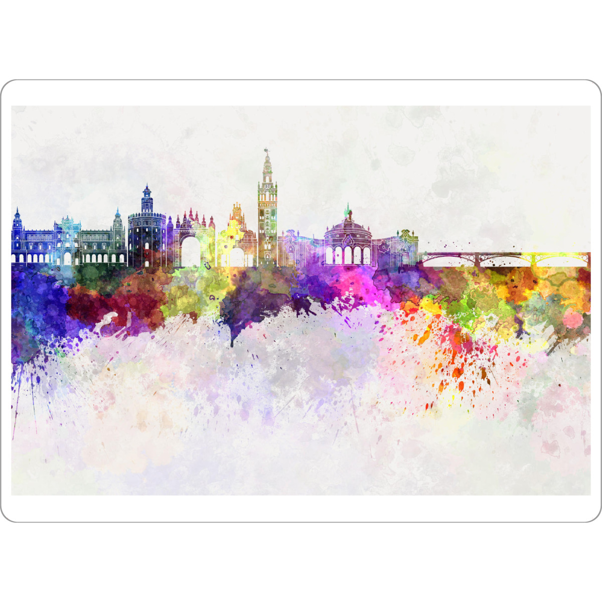 Tischset "Seville skyline in watercolor" artboxONE - Städte,Reise,Abstrakt,Architektur,Städte / Weitere - Skyline,Spain,Seville,United states