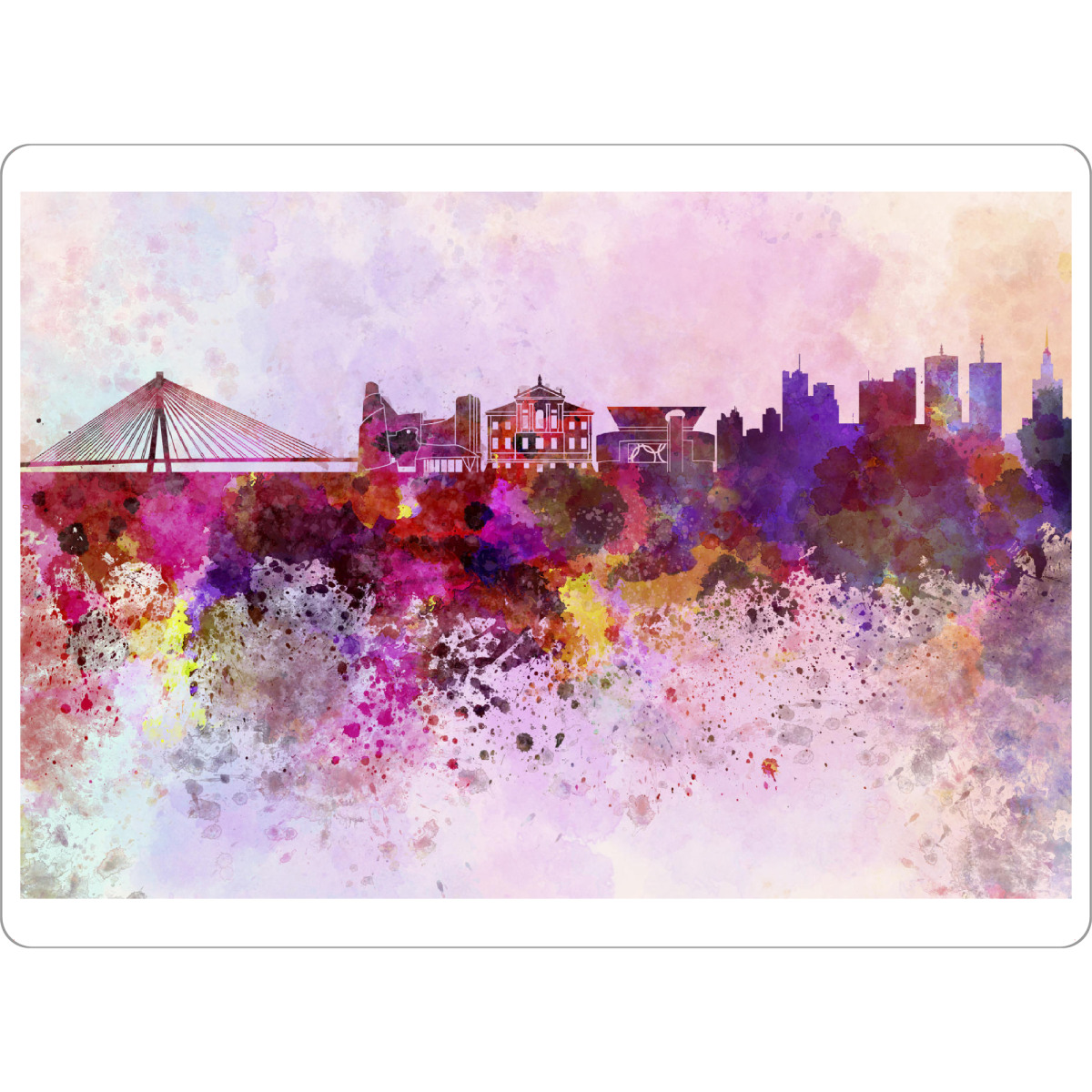 Tischset "Warsaw skyline in watercolor" artboxONE - Städte - Warsaw - Bild warsaw