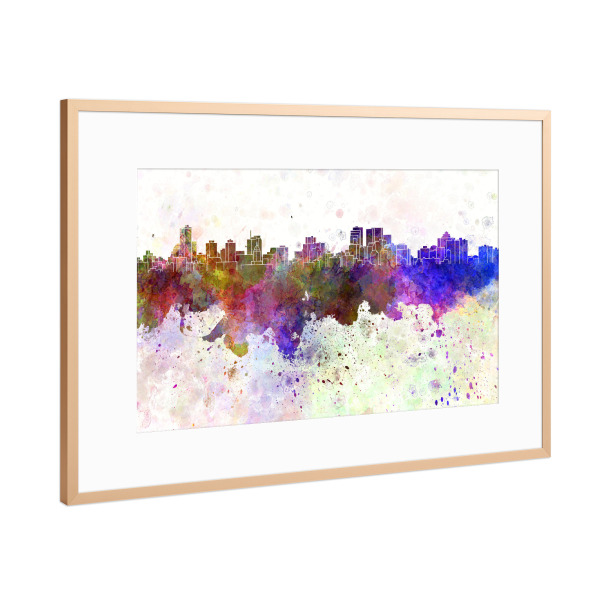 Poster mit Rahmen Kupfer "Winnipeg skyline in watercolor" artboxONE - Städte,Reise,Abstrakt,Architektur - Skyline,Watercolor,Canada,Winnipeg