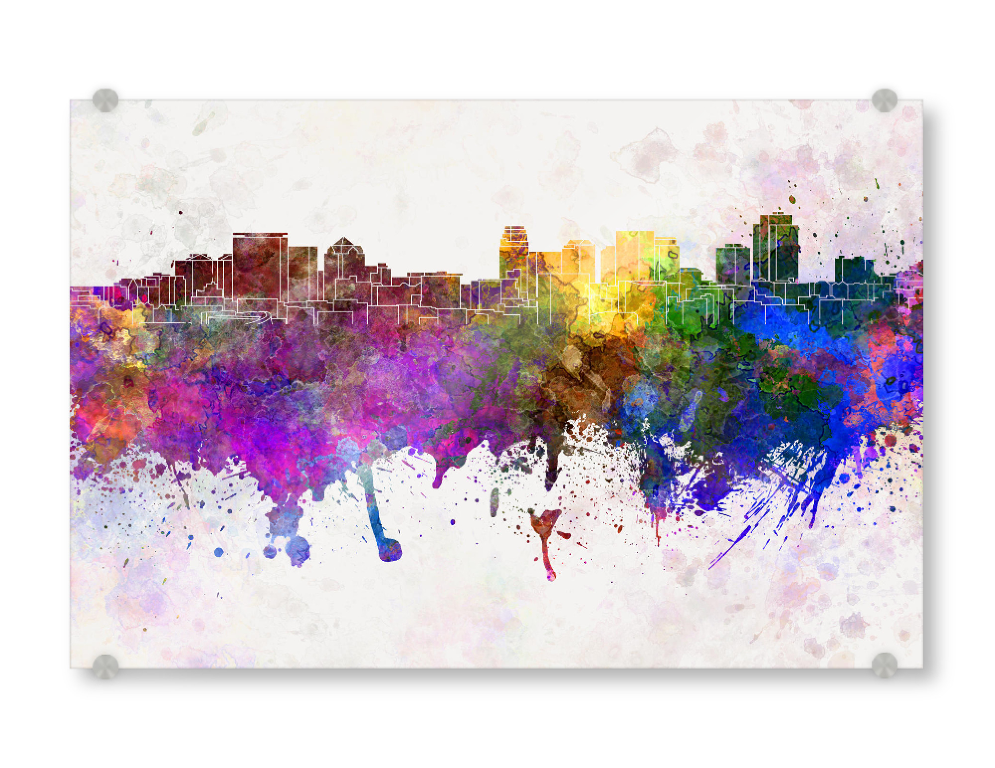 Acrylglasbild "Salt Lake City skyline watercolor" artboxONE - Städte,Reise,Abstrakt,Architektur,Städte / Weitere