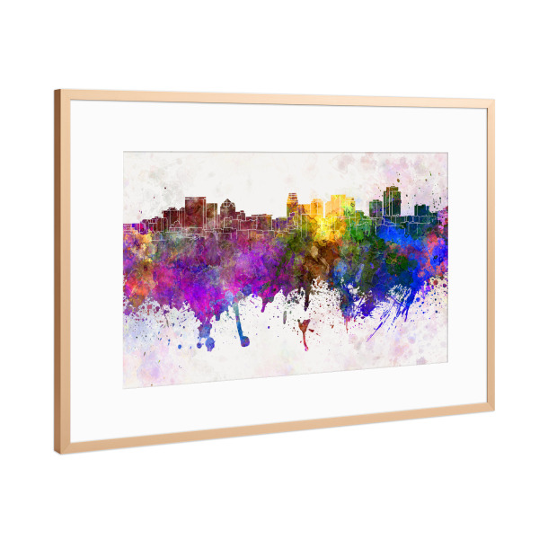 Poster mit Rahmen Kupfer "Salt Lake City skyline watercolor" artboxONE - Städte,Reise,Abstrakt,Architektur,Städte / Weitere