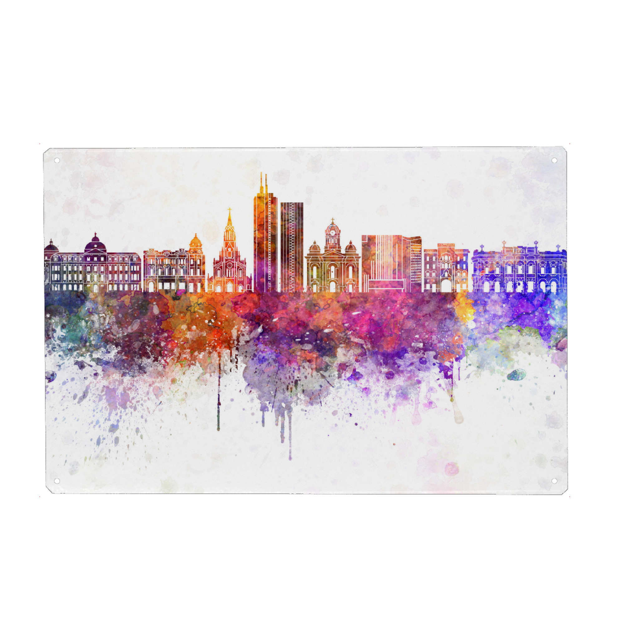 Metall Poster "Santiago de Cali skyline" artboxONE - Städte - Satiago de cali,Santiago de cali skyline - Blechschild