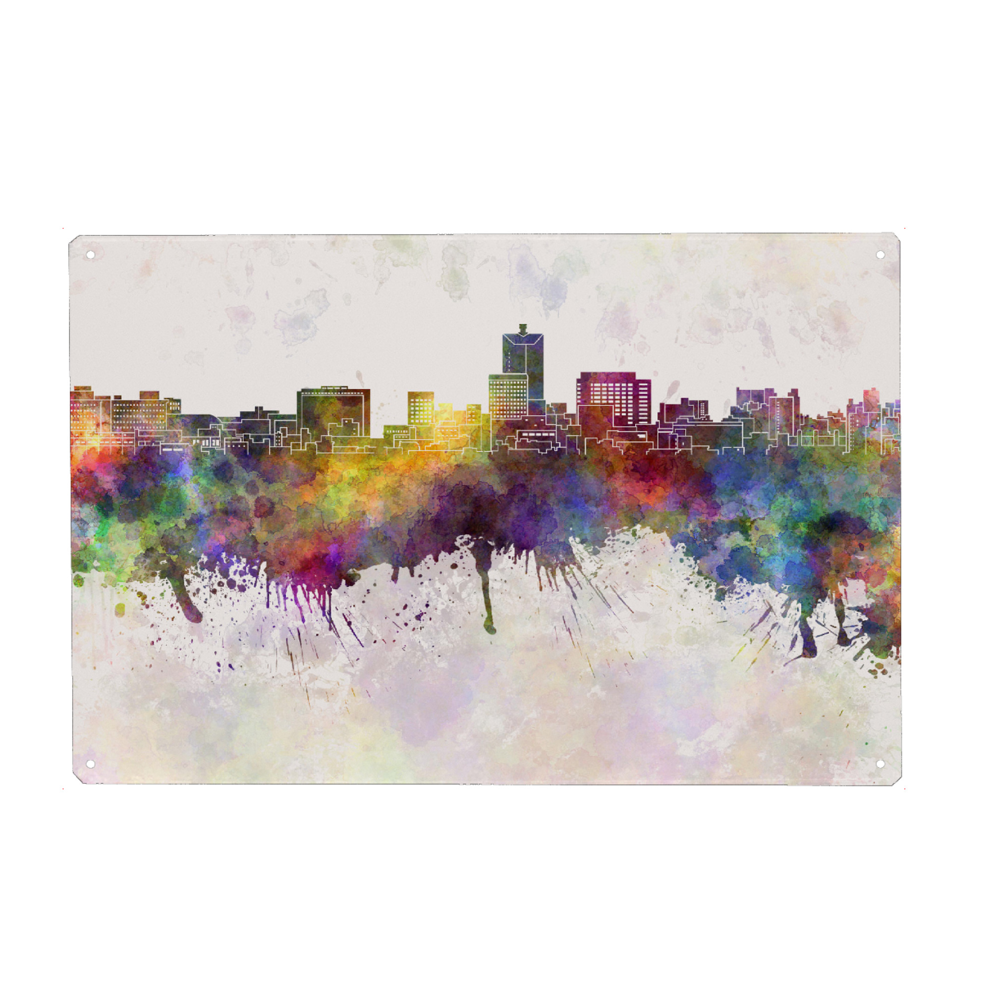 Metall Poster "Toyama skyline in watercolor" artboxONE - Städte / Weitere - Toyama skyline,Toyama - Blechschild
