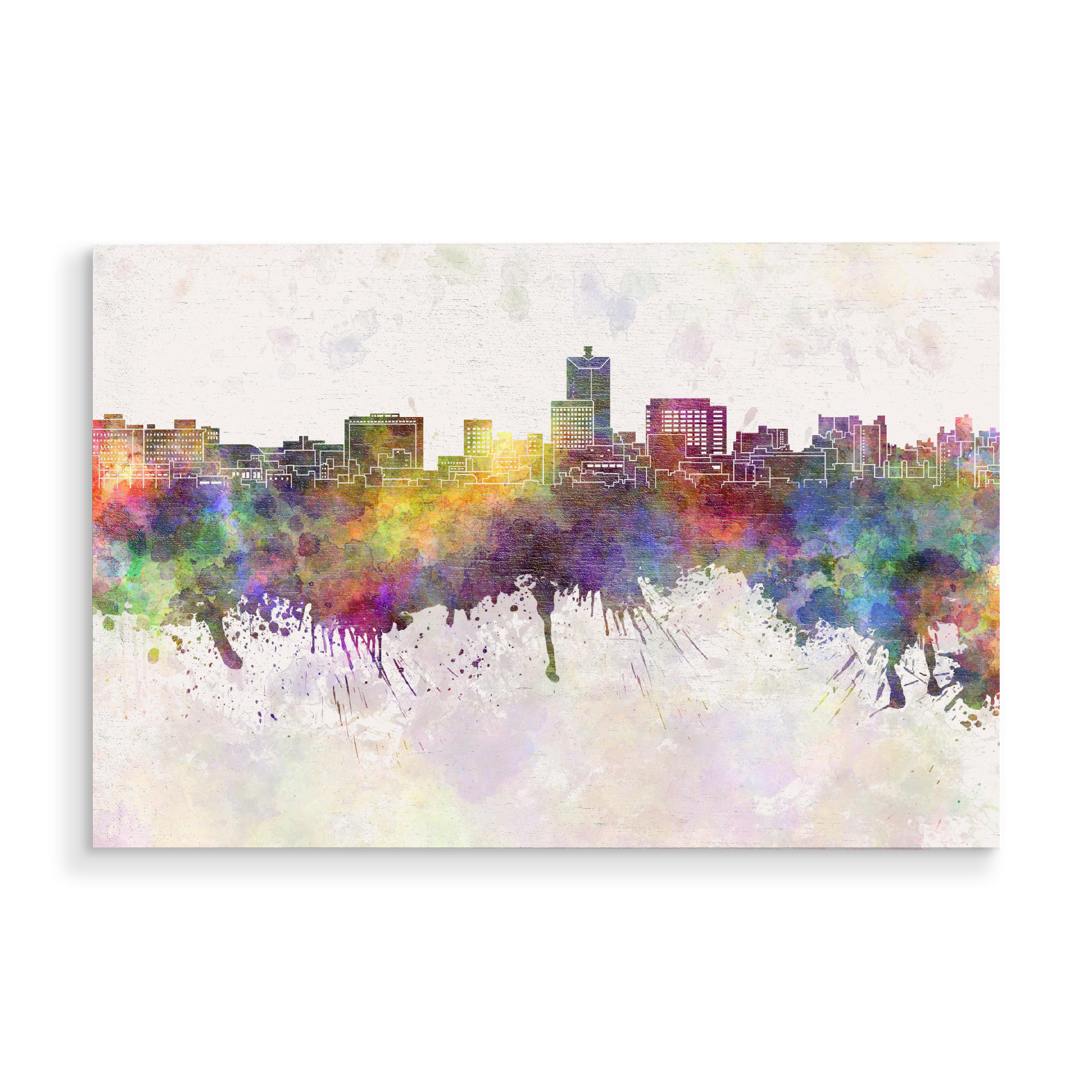 Holzbild "Toyama skyline in watercolor" artboxONE - Städte / Weitere - Toyama skyline,Toyama