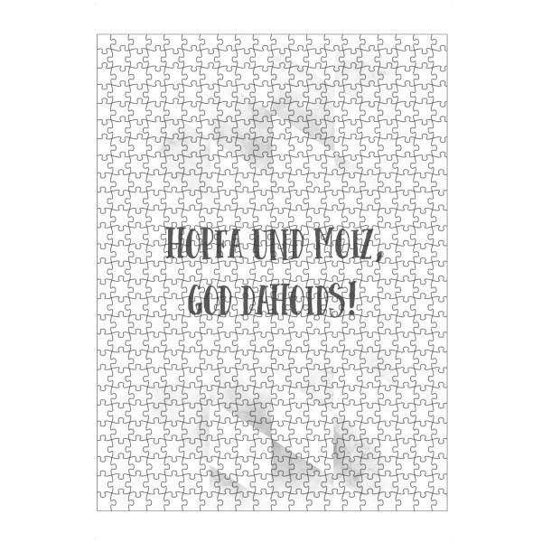 Puzzle Ravensburger "Bairisch HOPFA UND MOIZ" artboxONE - Typografie - Bayrisch,Spruch,Bier - Bild bayrisch