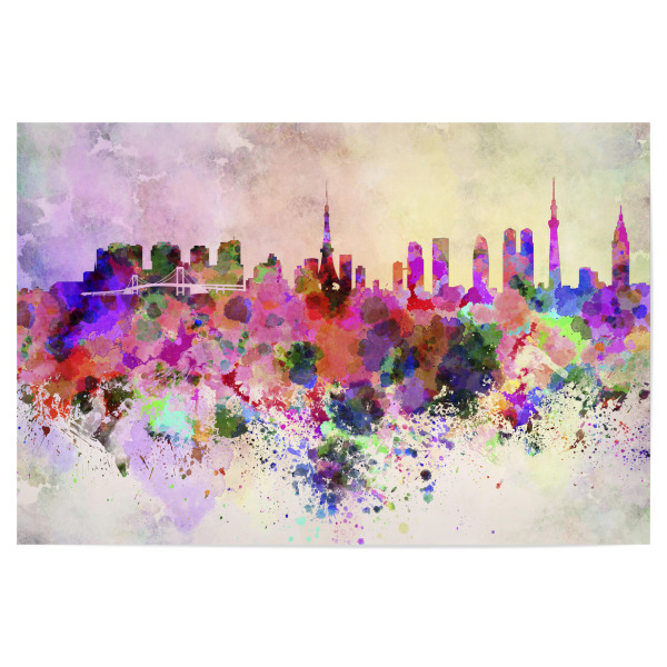 Poster "Tokyo skyline in watercolor" artboxONE - Städte / Tokio - Tokyo