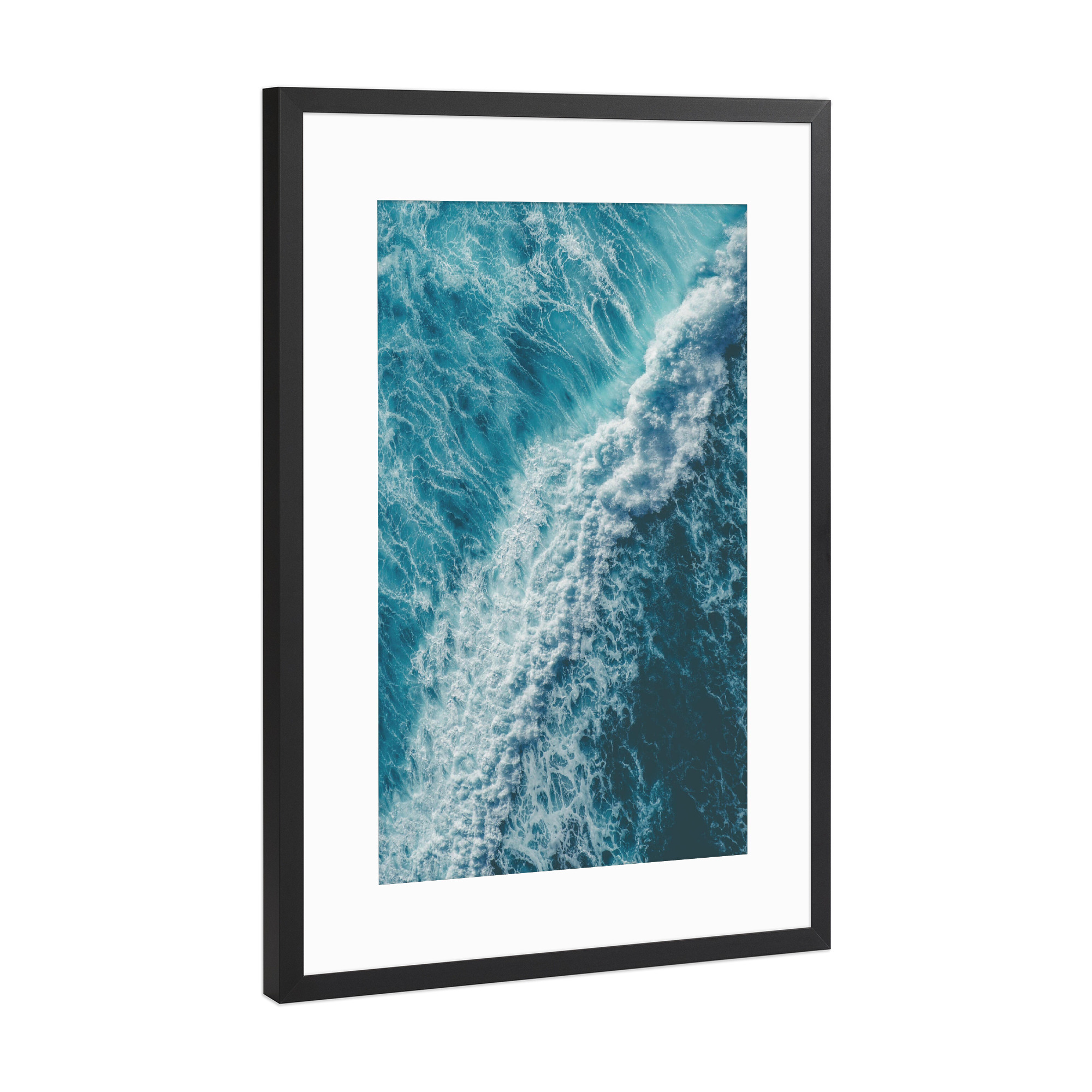 Poster mit Rahmen Schwarz (Metallic) "Collision" artboxONE - Natur - Ocean,Water,Waves