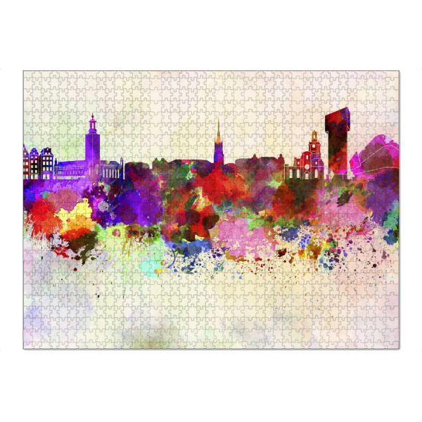 Puzzle Ravensburger "Stockholm skyline in watercolor" artboxONE - Städte / Stockholm - Stockholm - Bild stockholm