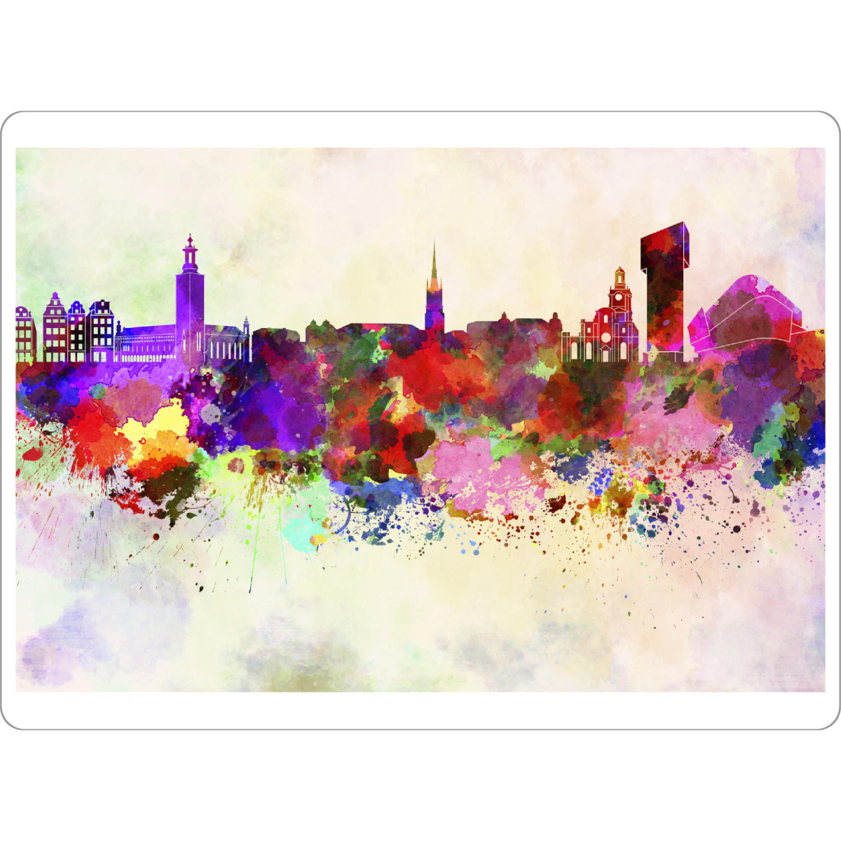 Tischset "Stockholm skyline in watercolor" artboxONE - Städte / Stockholm - Stockholm - Bild stockholm